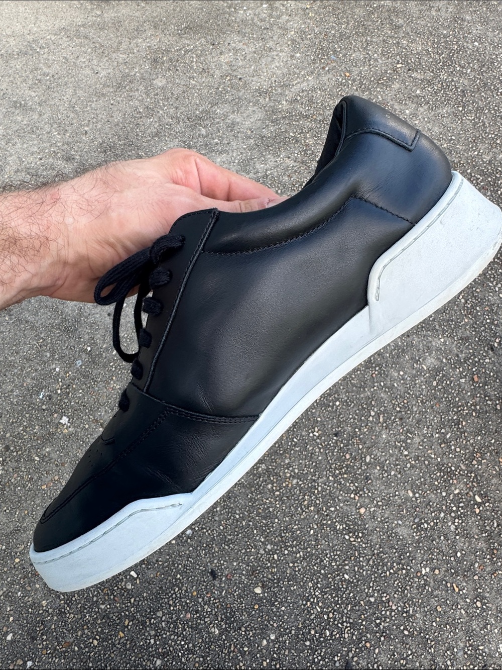 Oliver Cabell Black Leather Sneakers with White Soles 42 EU/9 US - Made In Italy - Picture 10 of 12